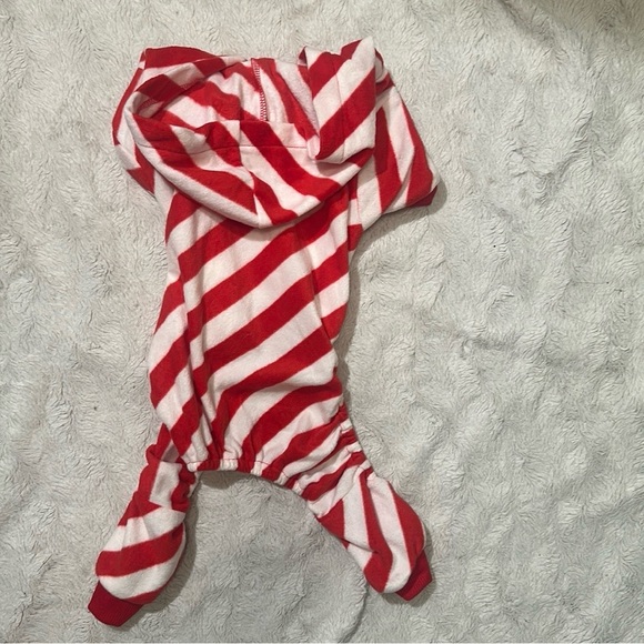 More and Merrier Candy Cane Print Dog Pajama, Small - Picture 7 of 8